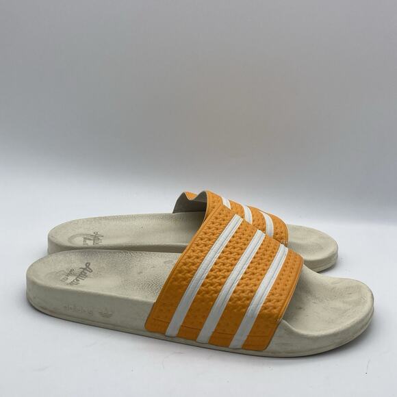 Mens Size 14 Adidas Originals Adletle Trefol Slides Yellow/White #iGY2101 - Picture 1 of 9